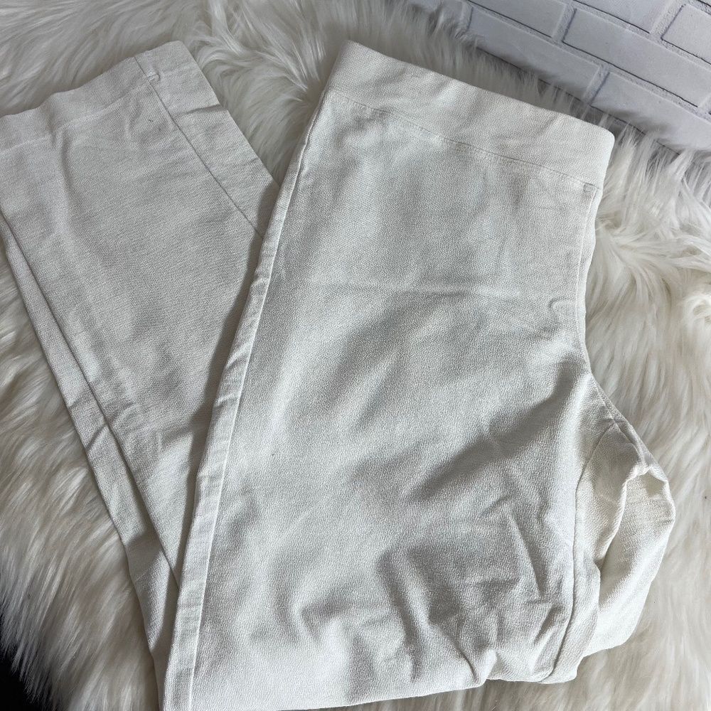 St. John Sport White Lined Side Zip‎ Pants Sz 8